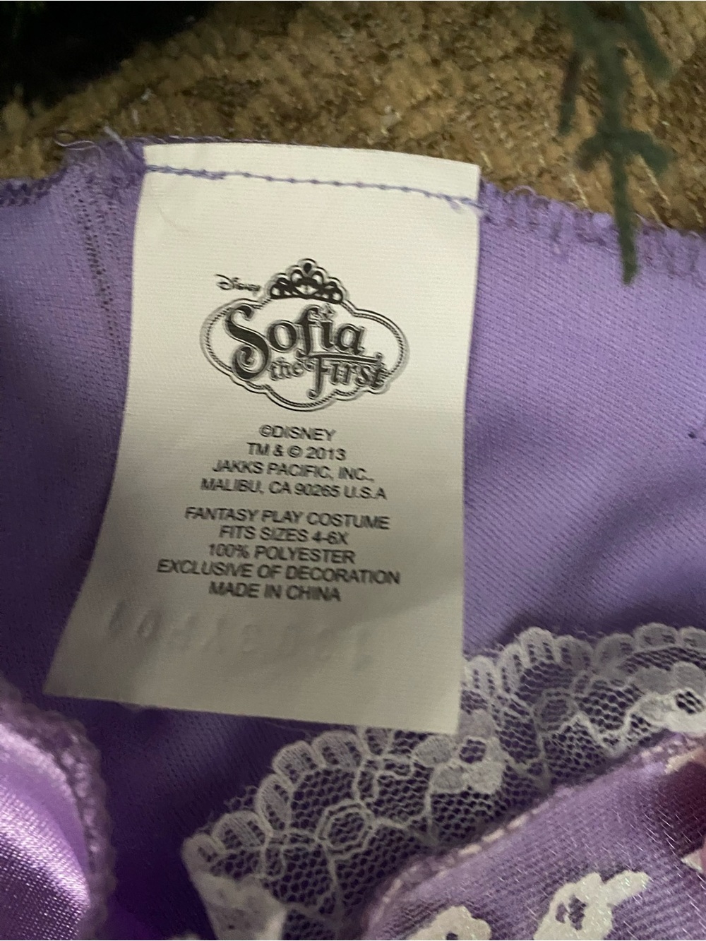 Disney Purple Sofia the First Dress-Up Dress and Headband Size4-6x - Picture 4 of 13